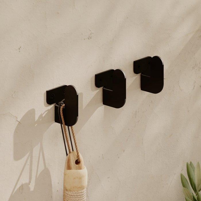 Wallity Luxa Metal Hanger Negro Set de 3